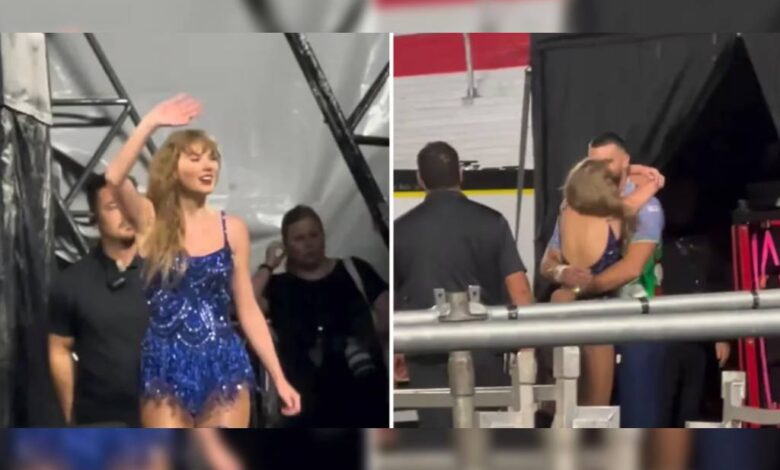 Taylor Swift y Travis Kelce se dan intenso beso al final de un concierto