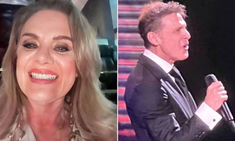 Erika Buenfil canta a todo pulmón en concierto de Luis Miguel
