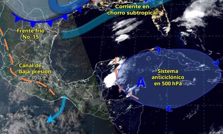 Frente Frío No. 15: Fuertes Lluvias, Nieblas y Vientos Arrasarán el Norte y Sureste del País