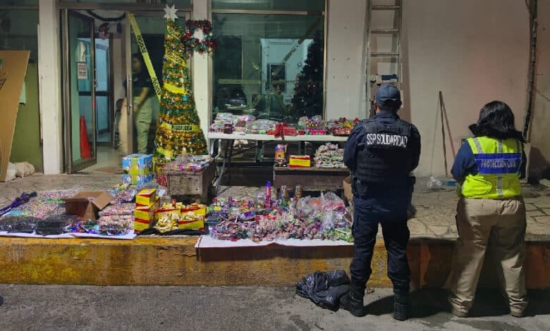 Aseguran 192 kilos de pirotecnia en un operativo contra su venta