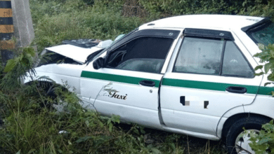 Taxi termina en el monte