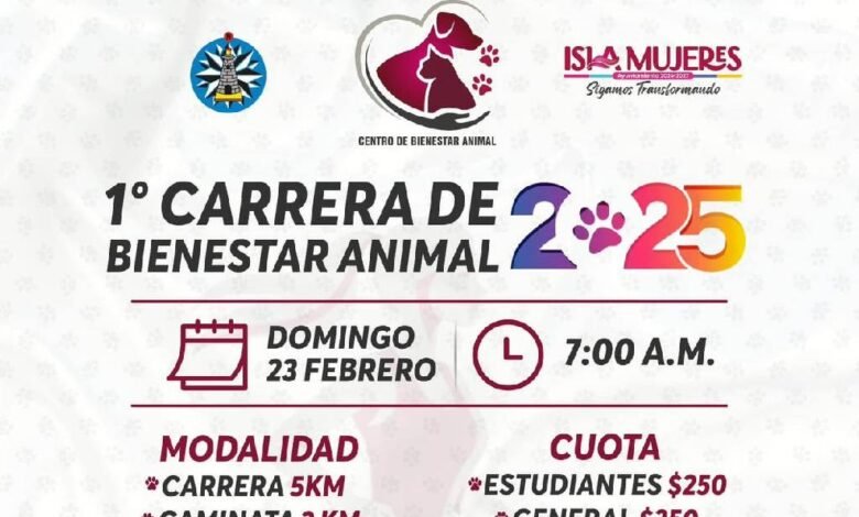 Invitan a familias isleñas a participar en la Primera Carrera del Bienestar Animal en Isla Mujeres