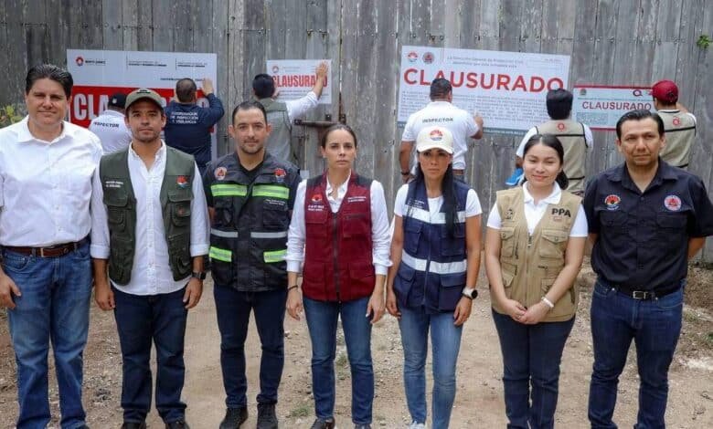 Ana Paty Peralta supervisa clausura de desarrollo irregular en Cancún