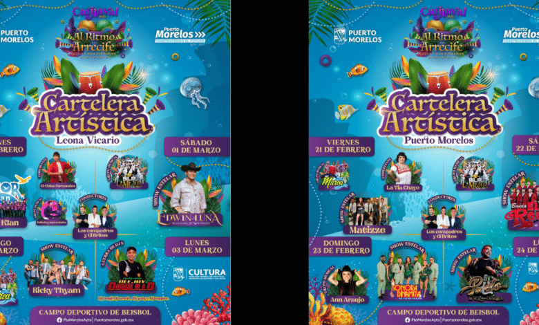 Listo el programa artístico del carnaval 2025 de Puerto Morelos