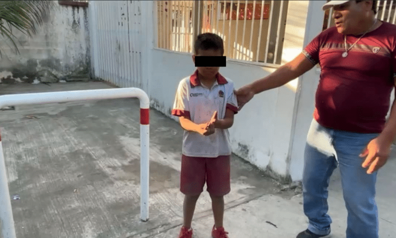 El niño Amir Pérez después de ser localizado la 1ra vez