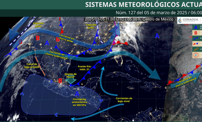 Vientos fuertes y temperaturas extremas el clima en México hoy