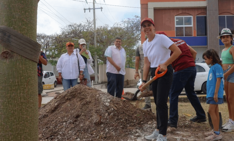 Celebra Ana Paty Peralta 55 años de historia de Cancún con la siembra de un árbol conmemorativo
