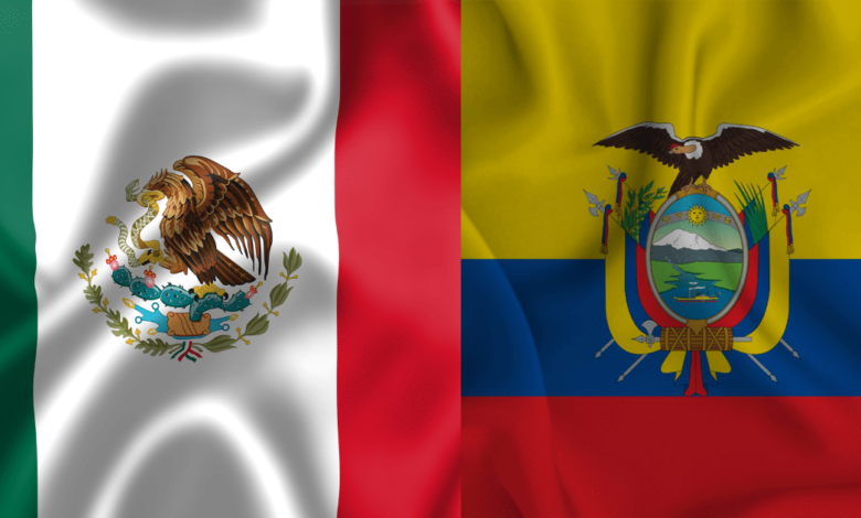 Imagen editada de la bandera de México y Ecuador