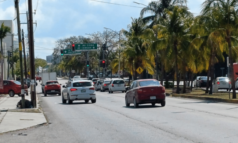Imagen de avenida con transito vehicular