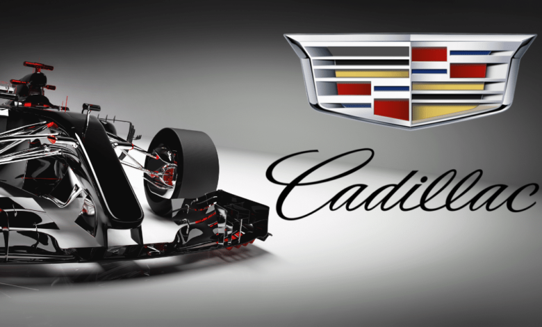 Imagen editada de monoplaza y logo de Cadillac