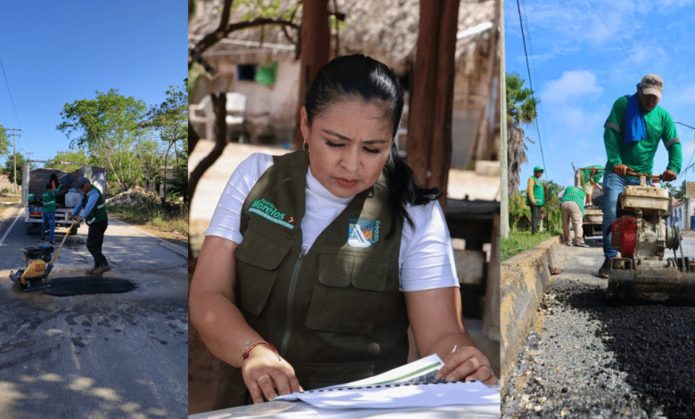 Reforzamos mantenimiento a red vial en beneficio de portomorelenses Blanca Merari